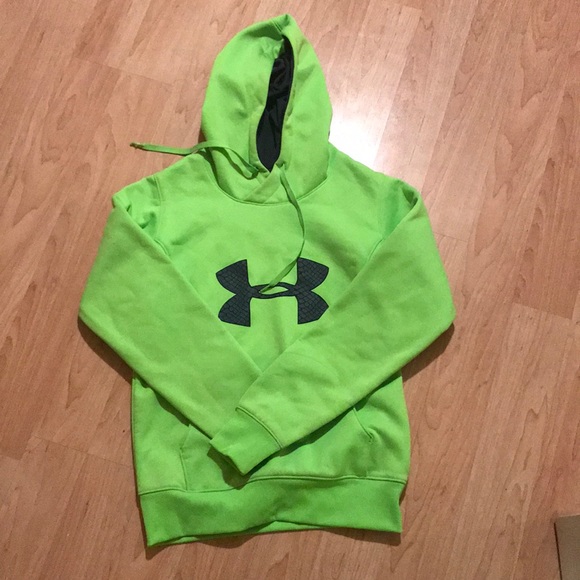 neon green under armour hoodie